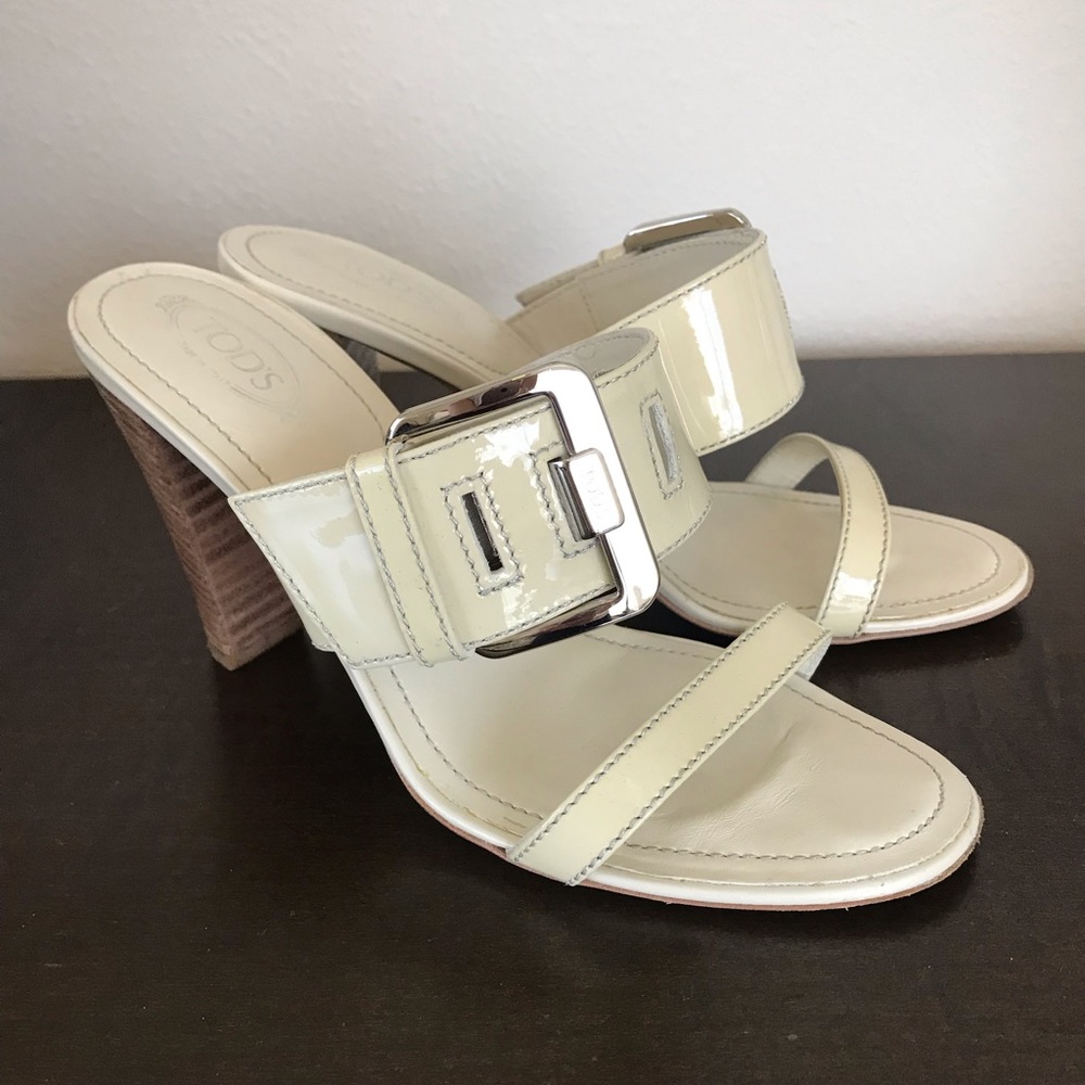 TOD’S Bone White Leather Sandal